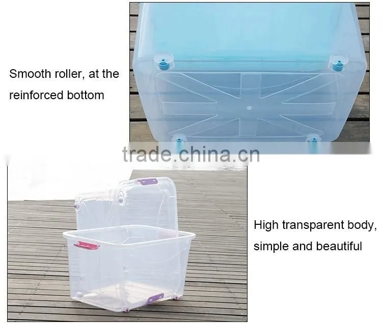 Household Packing Plastic Storage Container with Wheels