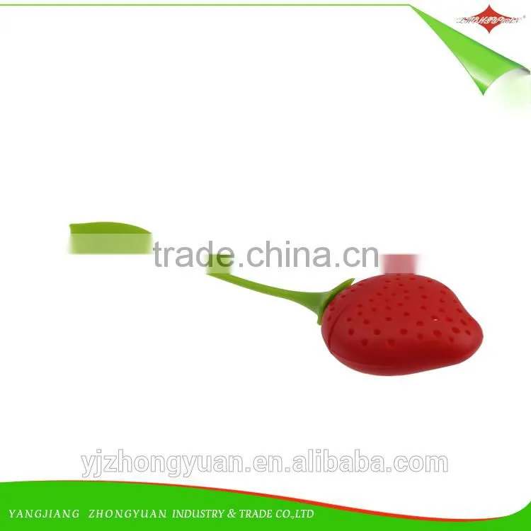 ZY-F1126 cute strawberry design silicone tea leaf strainer infuser diffuser filter
