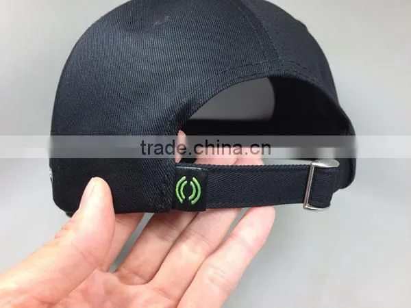 100% cotton black baseball cap for custom your embroidery logo