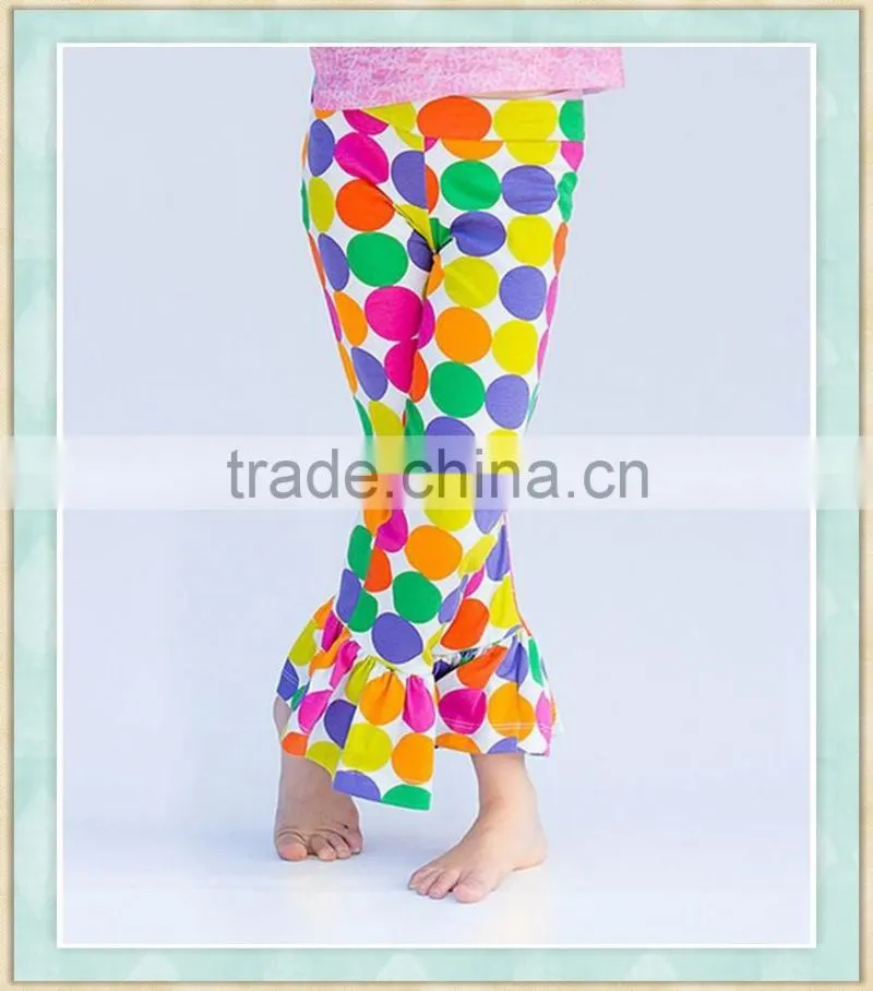 rainbow polka dots ruffle pants sew sassy icing legging wholesale icing pants