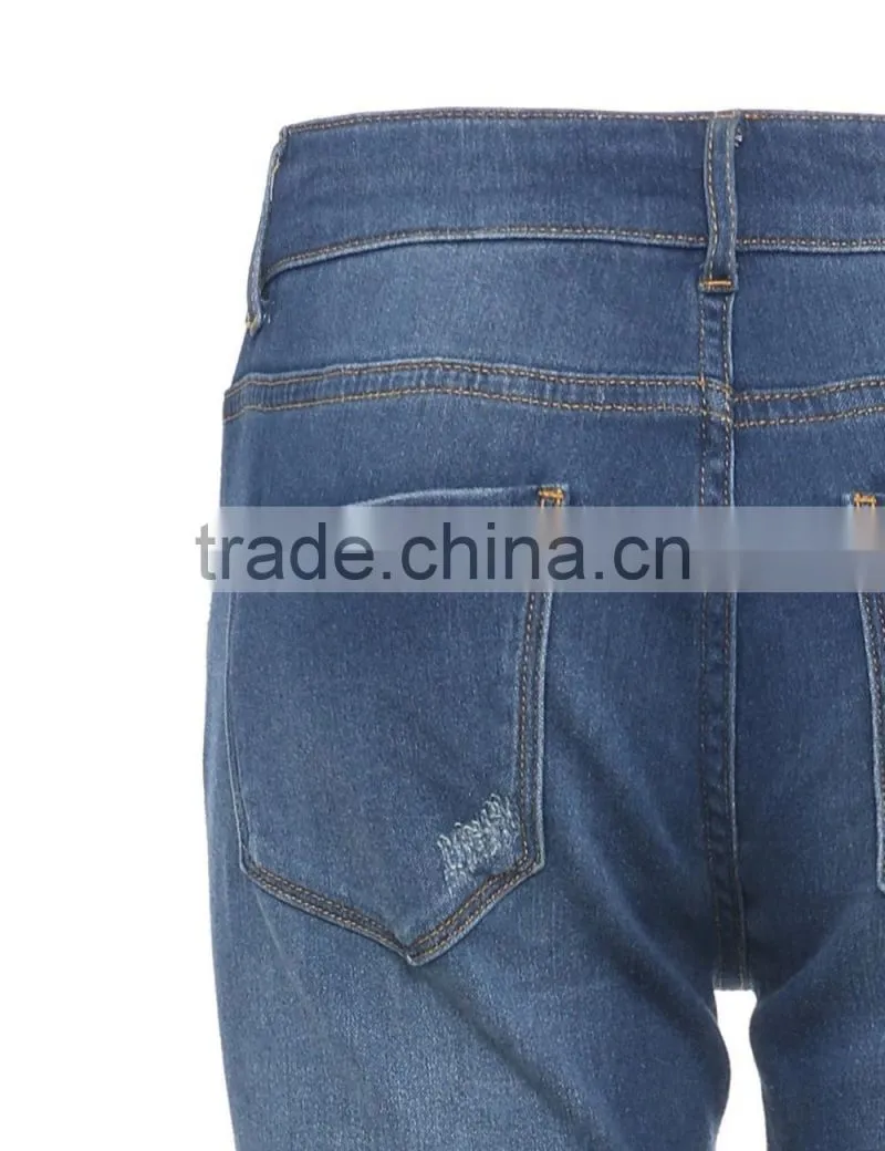 latest ladies broken hole distressed jeans hole /trousers