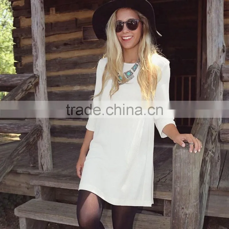 Elegant Summer Women Casual Long Sleeve Dress Fashion Designs For Wholesale 2017