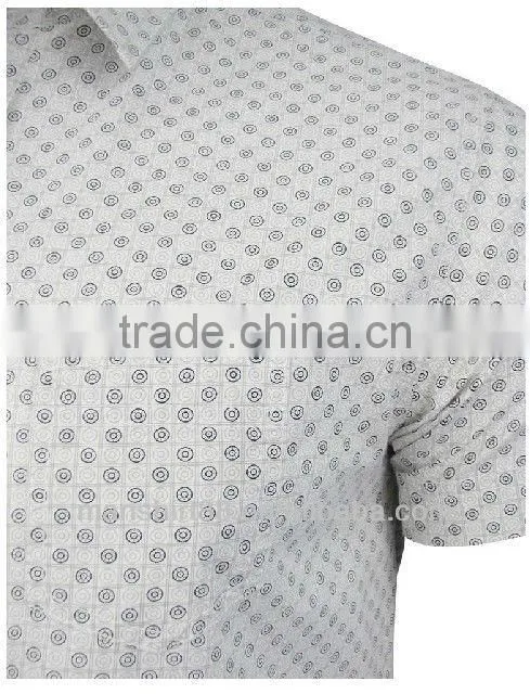 Custom Mens printed Short Sleeve Casual Shirt