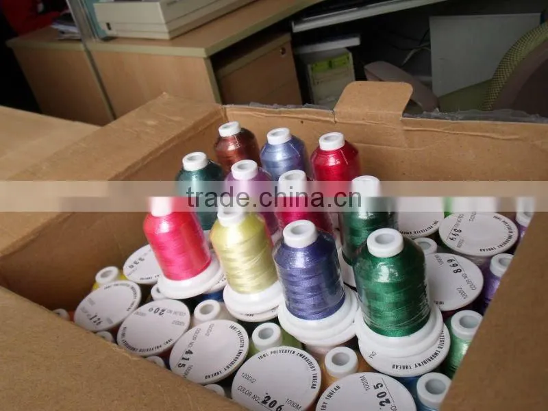 high quality polyester and rayon reflective sewing thread with all colors