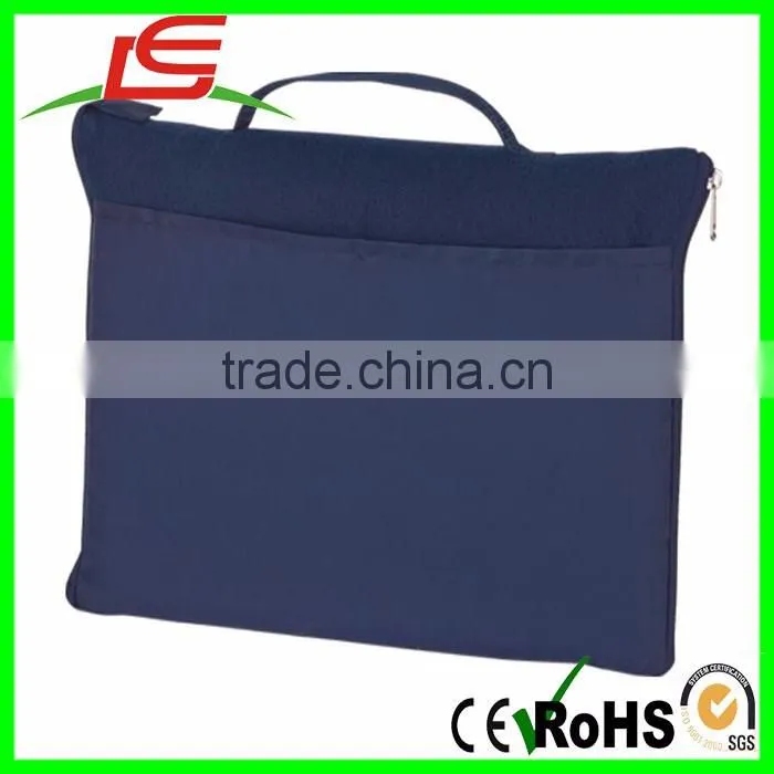 Fleece And Polyester Self-Contained Carrying Bag Travel Blanket With Zippered Closure