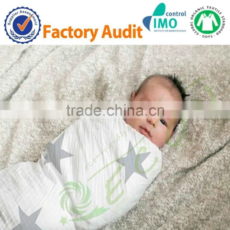 Extremely Soft 100% organic cotton summer muslin baby swaddle wrap