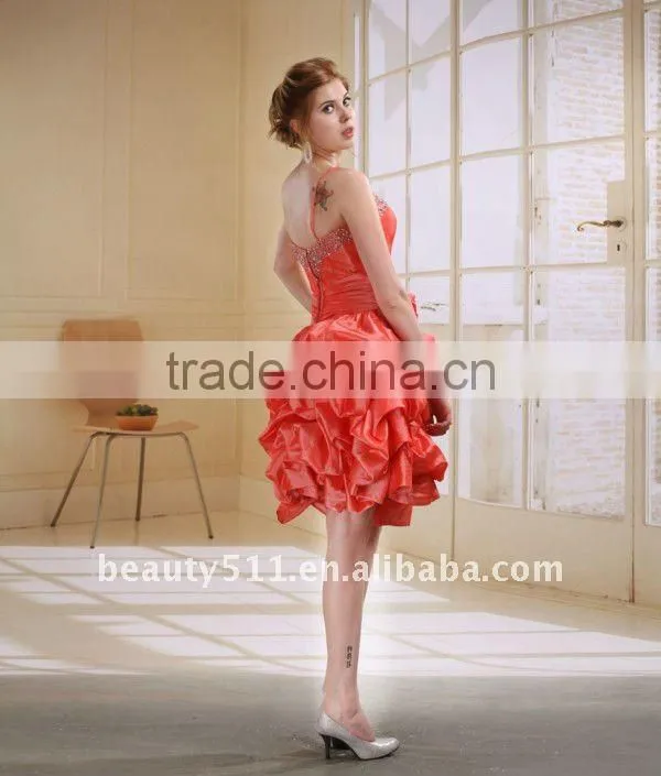 short party cocktail dress Beaded pleated Taffeta Short Party Dress AS028