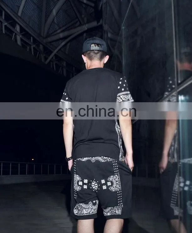 leather sleeves heat transfer logo 100% cotton longer men tshirt