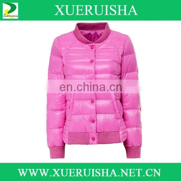 female hotsale nylon cover duck down jacket in waterproof