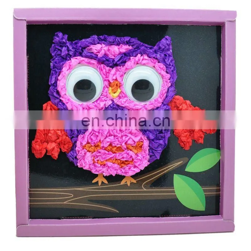 diy sticky paper craft/paper art/tissue paper toy