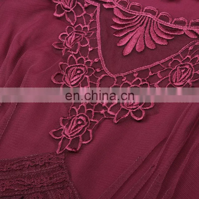 Belle Poque Retro Vintage 3/4 Sleeve Crew Neck Ankle-Length Lace Evening Dress BP000318-1