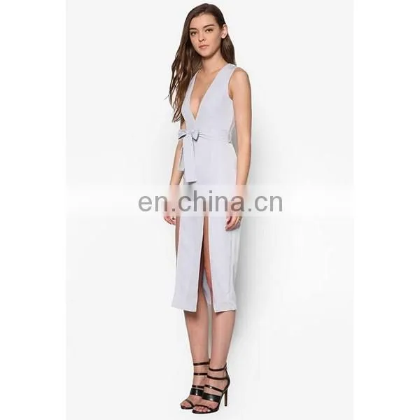 Sexy dress for women fashion design lady high slipt v-neck bodycon dress