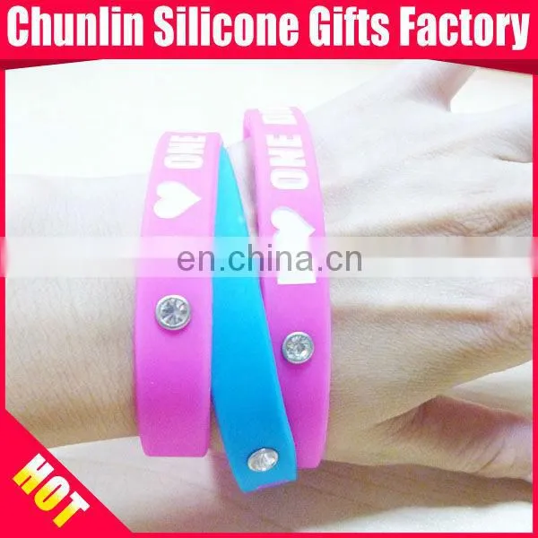 Beautiful One Direction Silicone Wristbands with Crystal