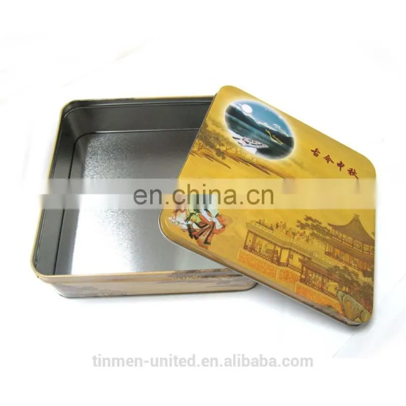 Customized square mooncake tin box