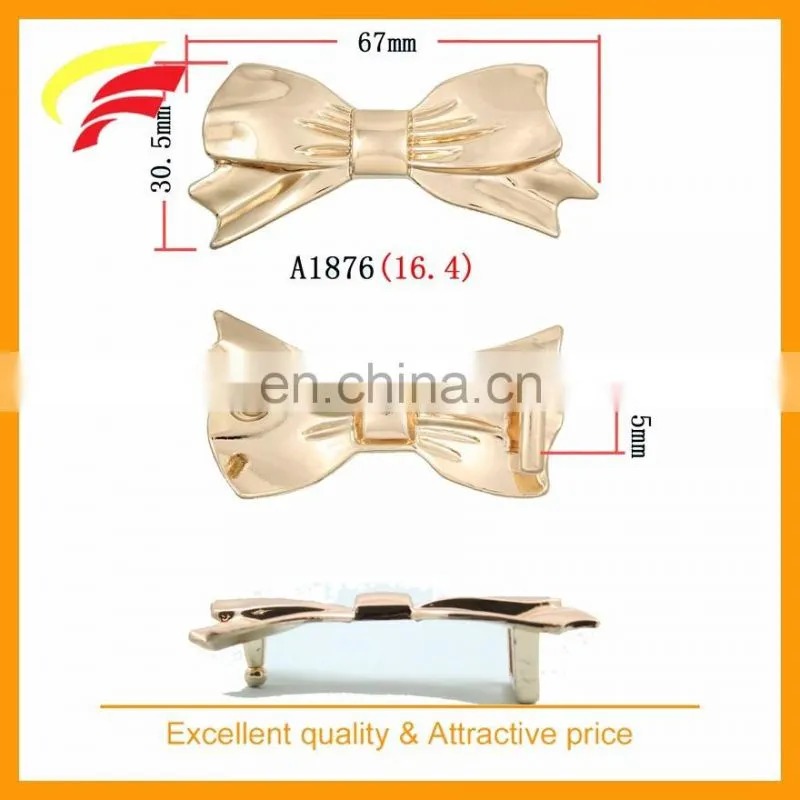 zinc alloy metal butterfly knot shape press clamp belt buckle with custom size