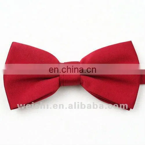 Men exquisite solid red yarn dyed fabric bow ties including belt