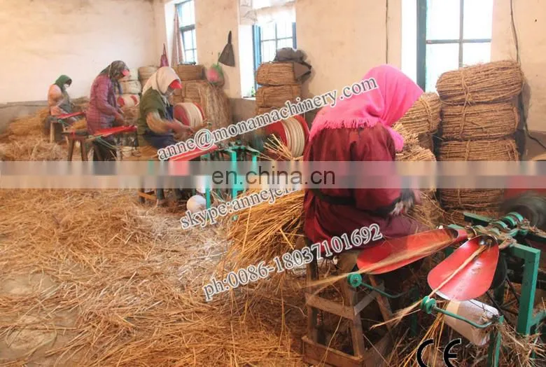 Manual grass rice wheat straw rope knitting twisting making machine