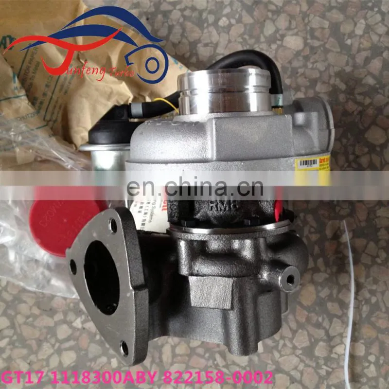 GT17 Turbocharger 1118300ABY 822158-0002 822158-5002 4JB1 engine turbo for JAC cars