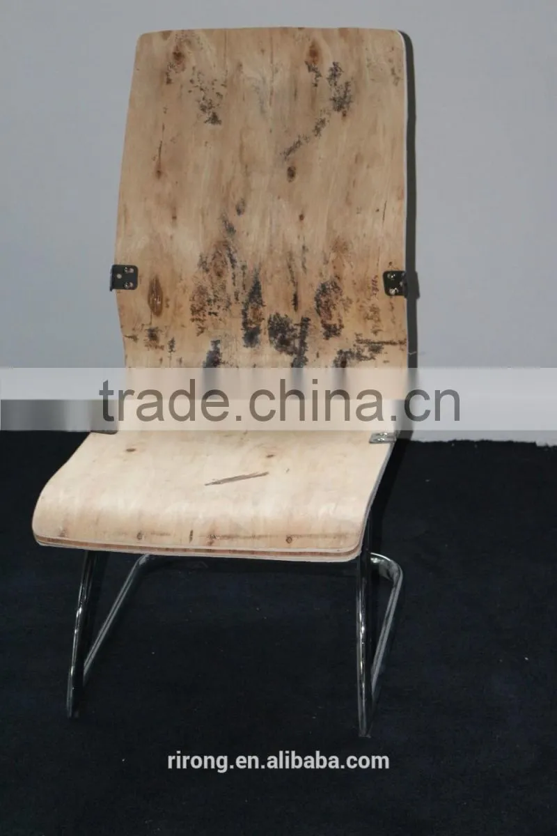 H880 office chair plating chair frame with wood back