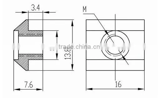 hammer nut for Aluminum profile