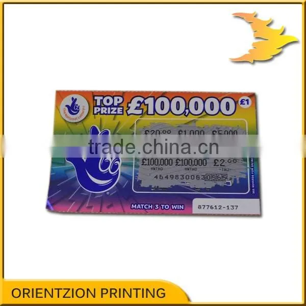 Cheap lottery scratch card printing