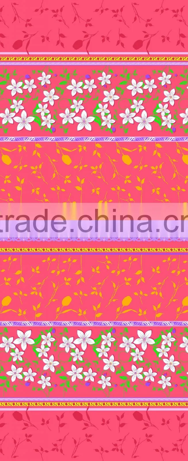 flower printing of brushed 100% polyester fabric for making bedding set