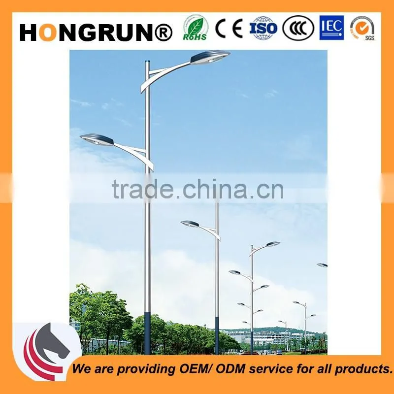 Handsome High-low type Dual-arm street light pole used for urban main road lamp poles