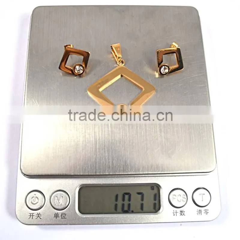 Indian Gold Plated Jewelry Pendant Earrings Set Jewelry In Stainless Steel