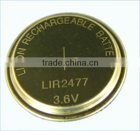 3.6v li-ion rechargeable battery lir2477 buletooth battery