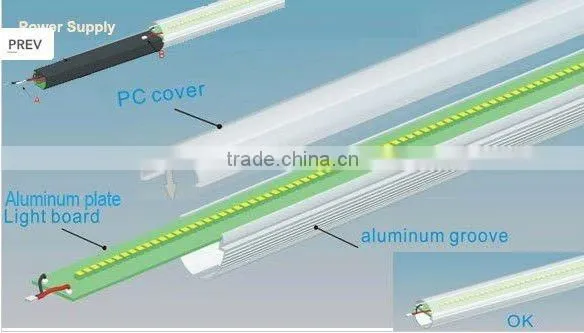 High brightness wide beam angle 240 degree smd 3014 led tube light t8