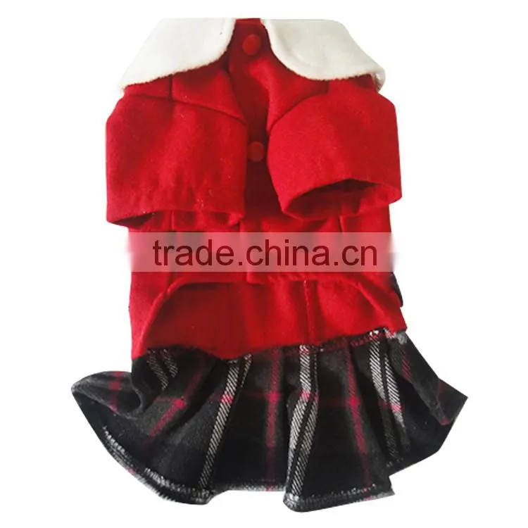 Wholesale Baby Collar Style Spring Autumn Winter Dog Lovers Red Dress