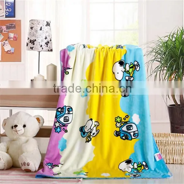 Cartoon design printed cheap summer flannel manufactures blankets popular