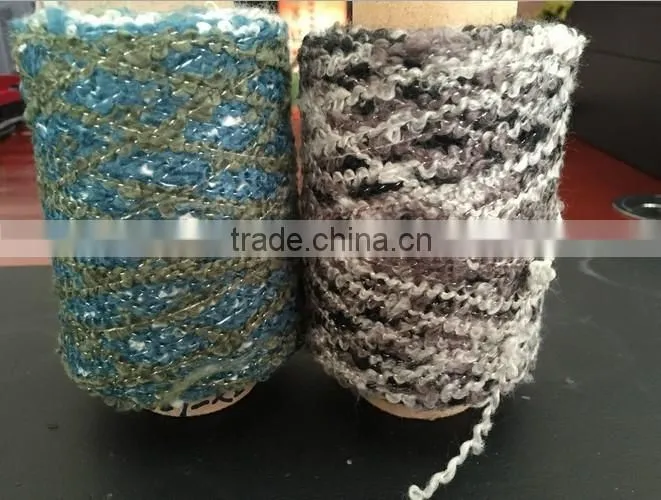 Multicolor Polyester /Acrylic Blend Big Loop Yarn 3.2NM For Clothes