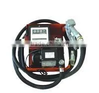 Electric oil pump unit with flow meter and nozzle