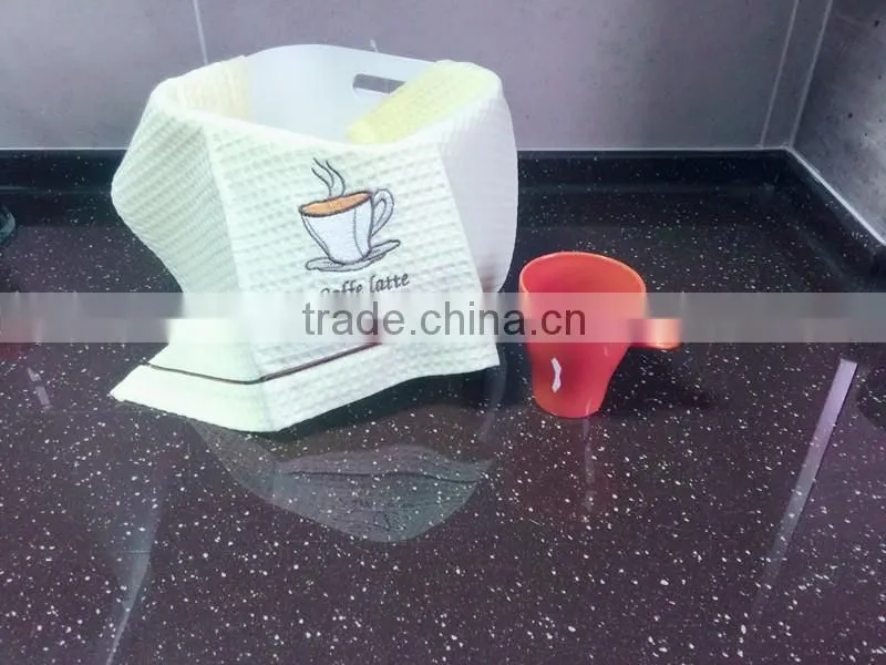 waffle tea towel with caffe design