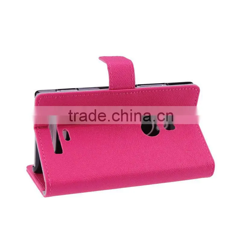 FOR NOKIA LUMIA 925 SYNTHETIC LEATHER STITCH CASE COVER WITH MAGNETIC FLAP CLOSURE