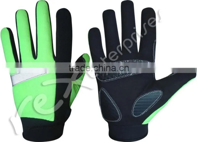 Cycle Gloves,Full Fingers Cycling Gloves,Reflective Cycling Gloves,Gripped Cycling Gloves