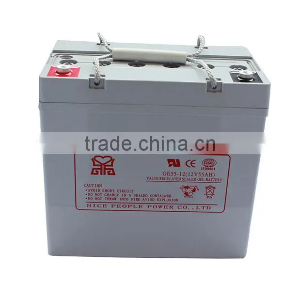 solar cell battery 12V55AH gel battery china original battery