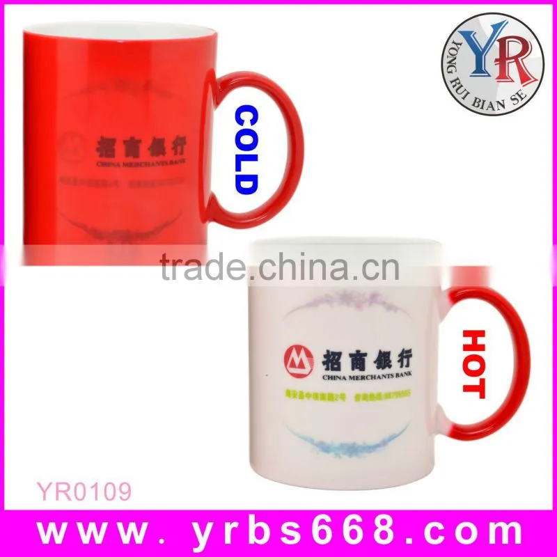 Amazing heart shaped couple mugs, mug changing color when heated,love couple mug