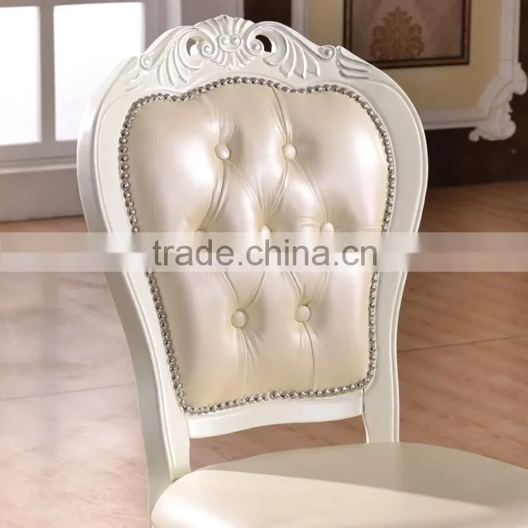 Home furniture classical carving vintage chair leather dining chair