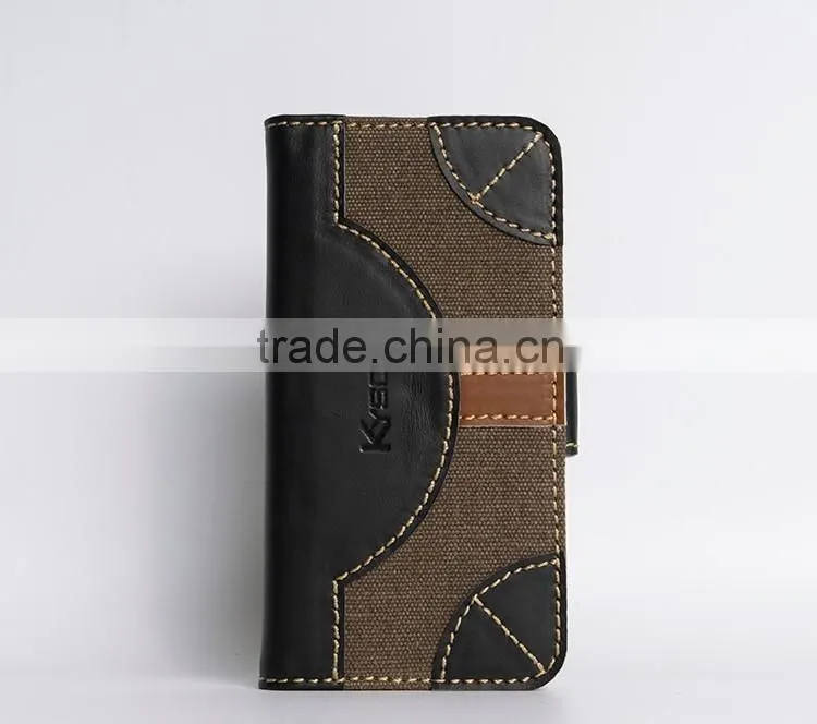Hot card slot wallet genuine leather flip case for iphone6 plus