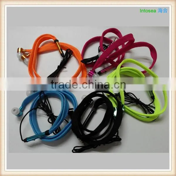 Multicolor mobile phone earphone,earphone holder,shoelace earphone