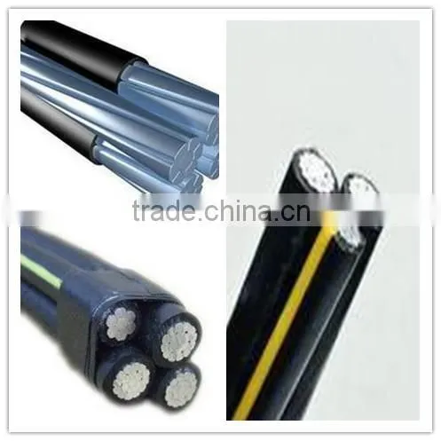 XLPE insulated rubber jacket aluminum conductor Aerial Bundle Cable (ABC cable)