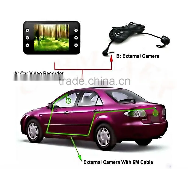 2014 Carmaxer OEM PIP HD Dual Camera car dvr black box x5