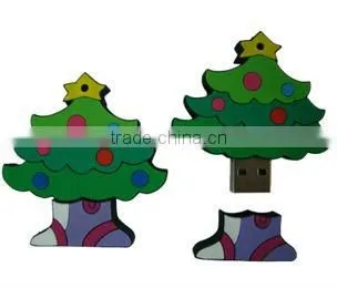funny shape and high quality! christmas rubber usb stick