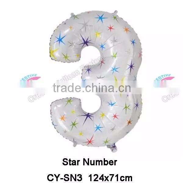 New Design 40Inch Star Number Balloon Helium Foil Balloon