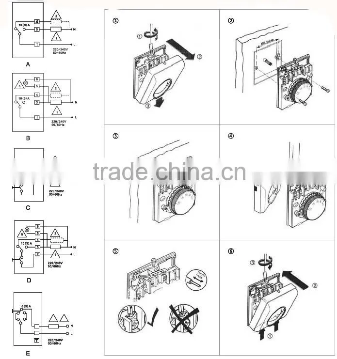 WST-2000 High Performance Air Conditioner adjustable Mechanical Room Thermostat