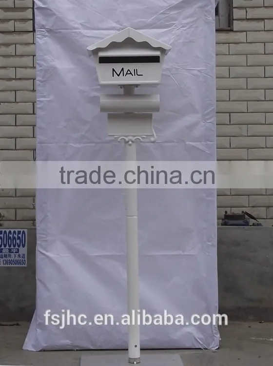 Foshan JHC-1023B Post Mounted Aluminum Mailbox/Decorative Letterbox/House Design Standing Postbox For Garden