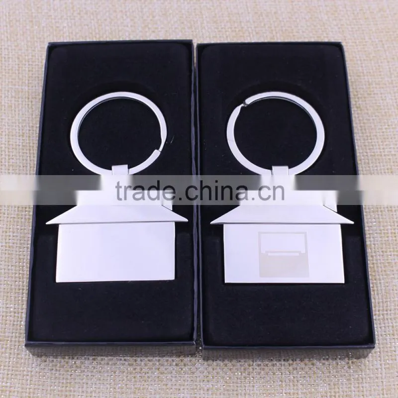 Promotion gifts custom logo metal house shape keyring