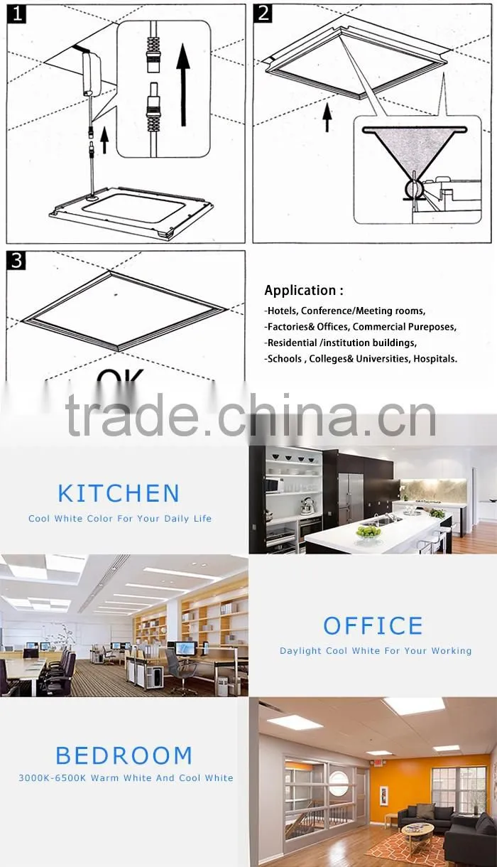 40w panel 596*596*10 Recessed Integrated Panel Light High Lumen 2600LM 3000K-6500K LED Integrated Panel Light